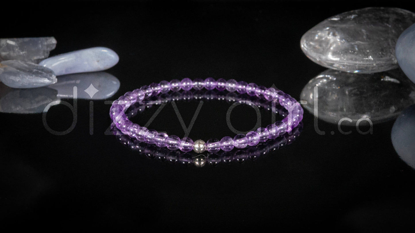 Amethyst with Sterling Silver Accent Bead