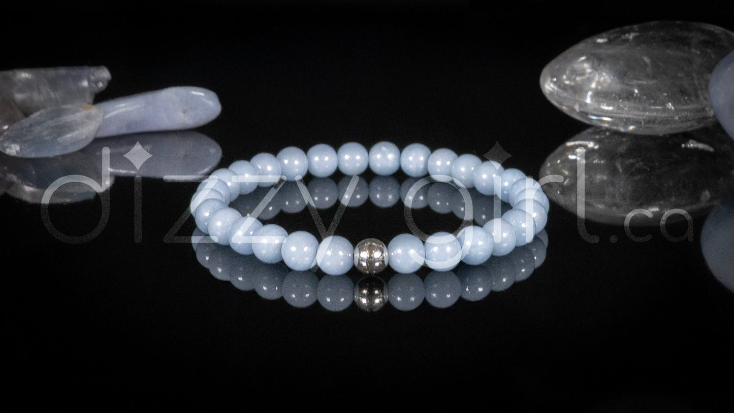 Angelite with Sterling Silver Accent Bead