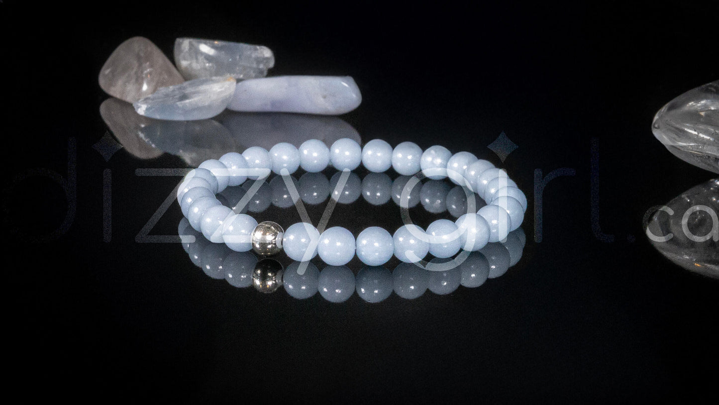 Angelite with Sterling Silver Accent Bead
