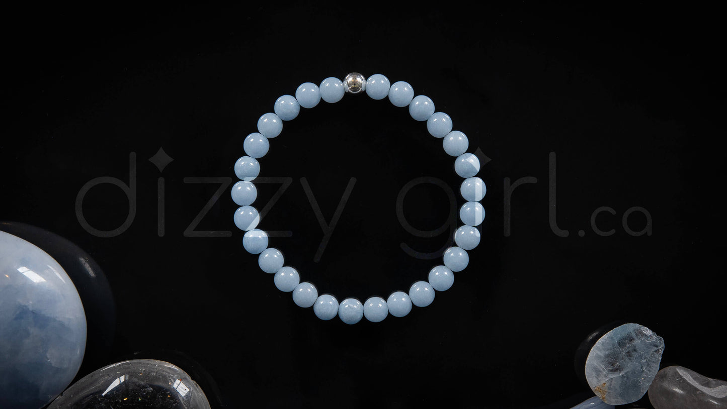 Angelite with Sterling Silver Accent Bead