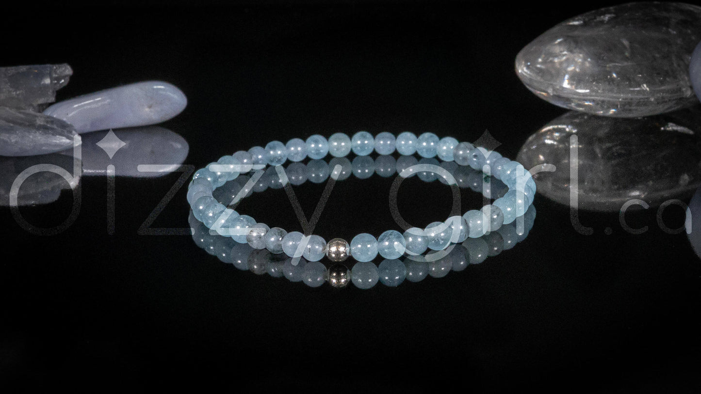 Aquamarine with Sterling Silver Accent Bead