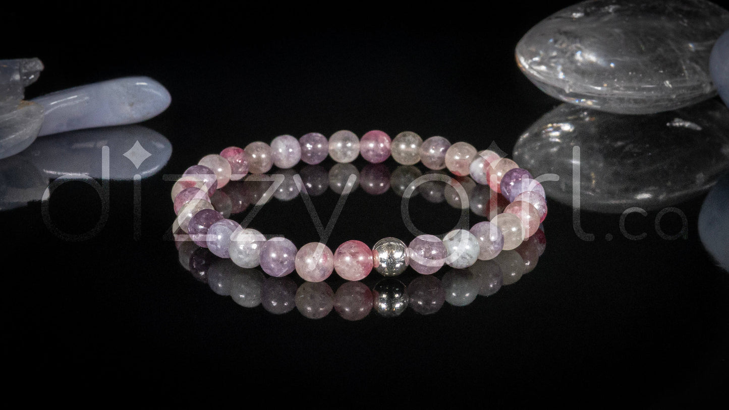 Lepidolite in Pink Tourmaline with Sterling Silver Accent