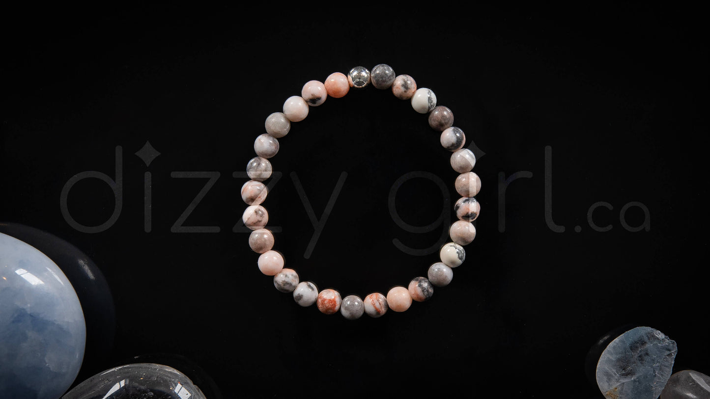 Pink Zebra Jasper with Sterling Silver Accent