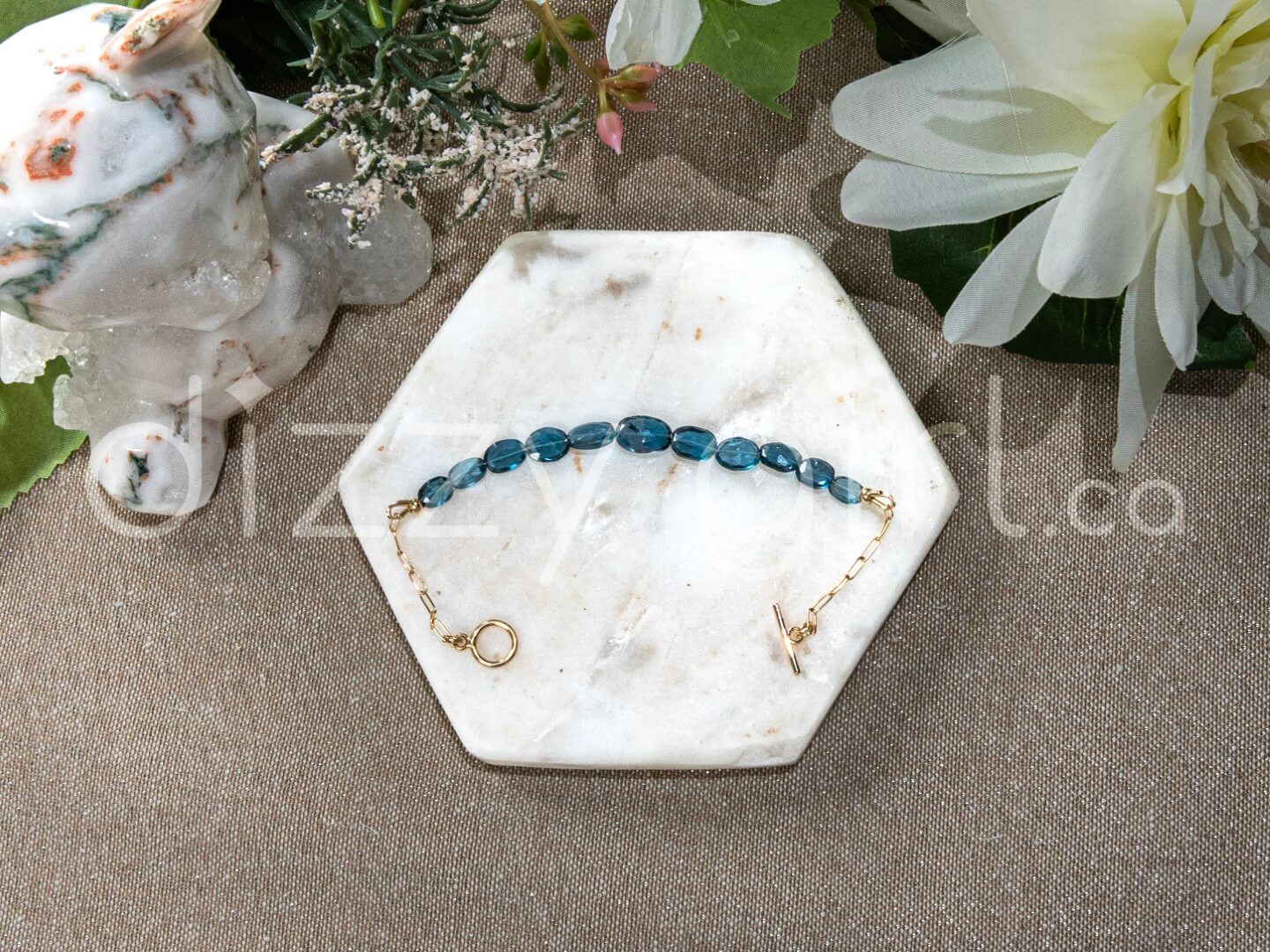 London Topaz Paperclip Toggle Bracelet (14k Gold Filled)