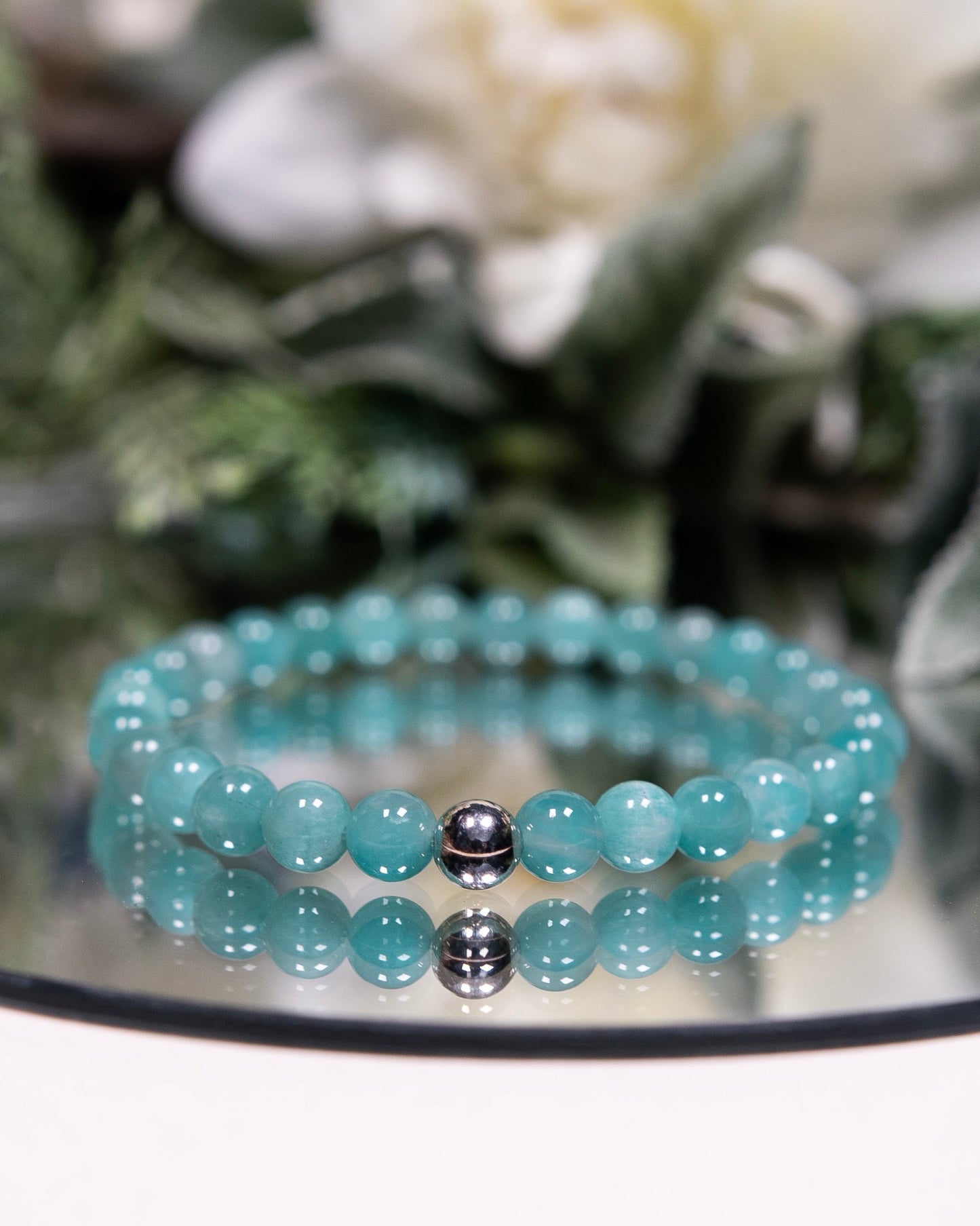 Peruvian Amazonite Bracelet with Sterling Silver Accent (Gemstone Bracelet)