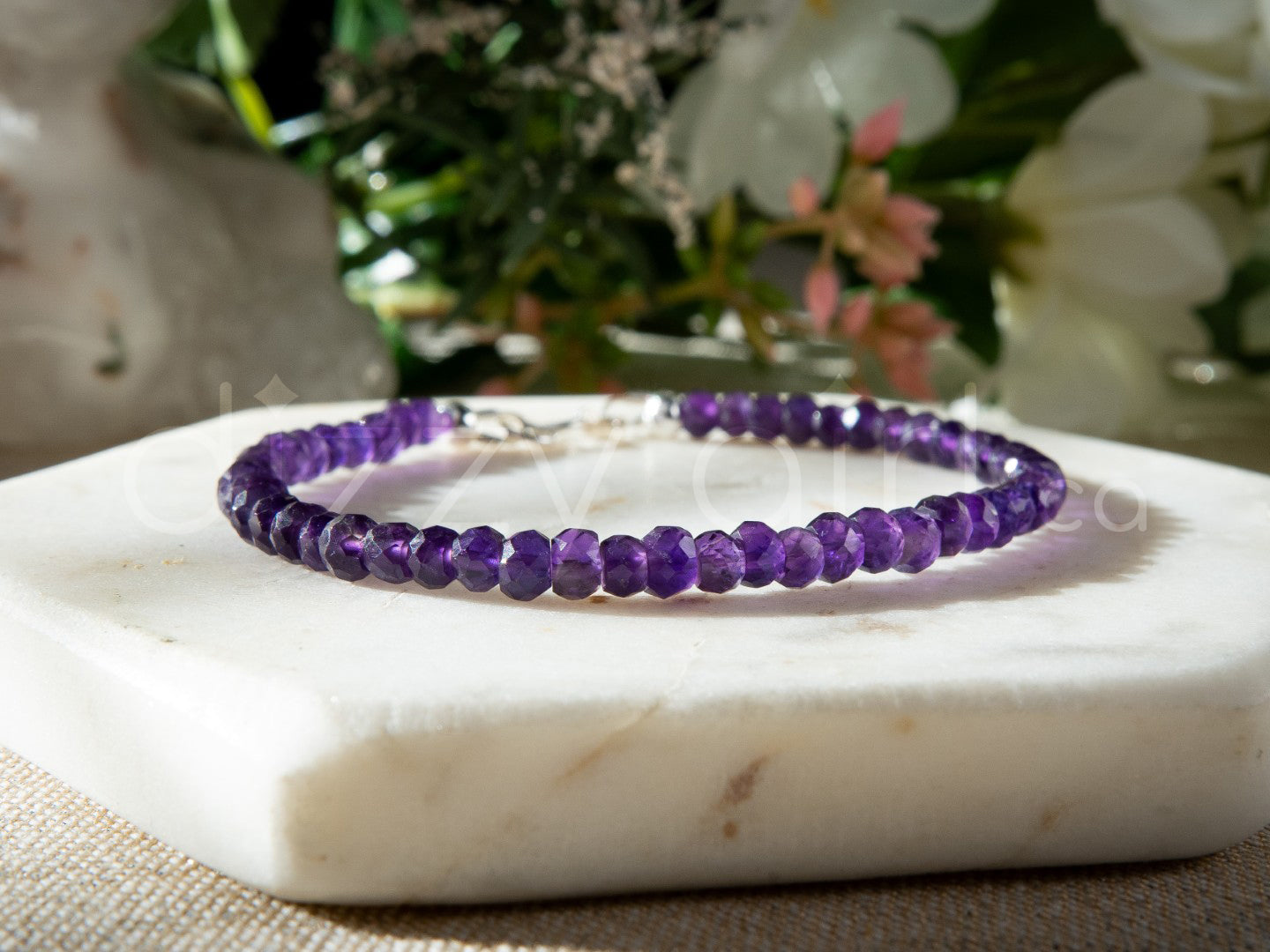 Amethyst Bracelet with Sterling Silver Clasp