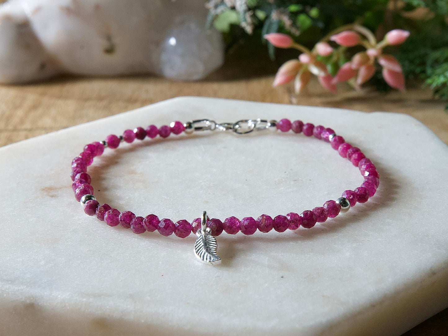 Genuine Natural Birthstone Gemstone Bracelet - Handcrafted Custom Jewelry - Choice of 24+ Stones