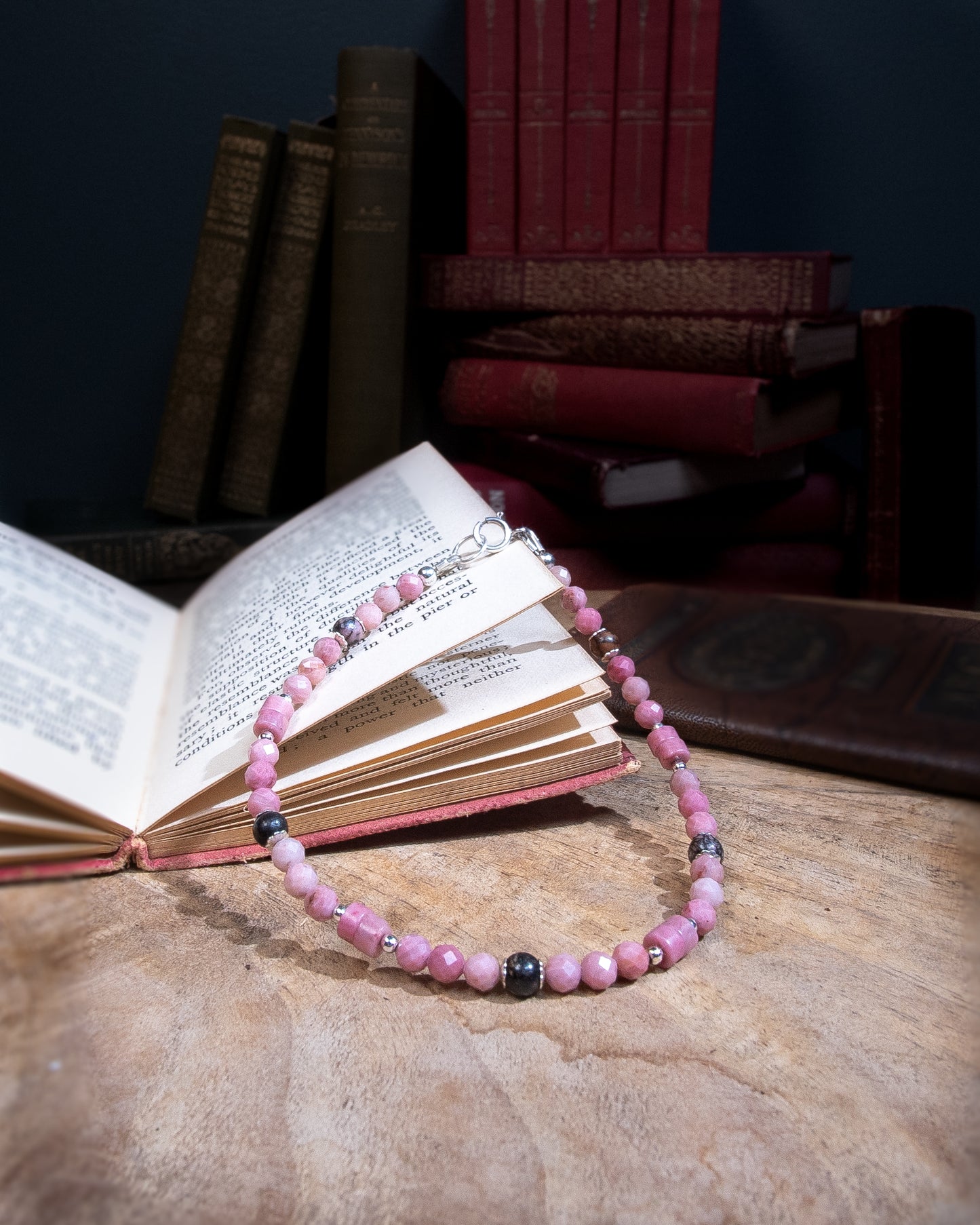 Rhodonite Bracelet with Sterling Silver Clasp
