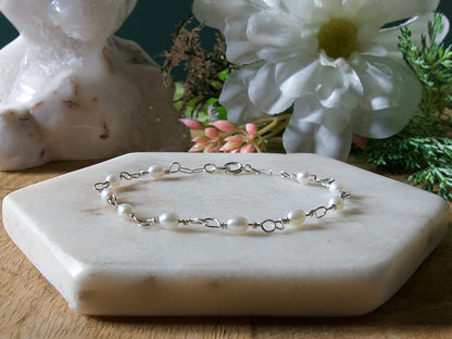 Personalized Birthstone Wire Link Bracelet (Pick Your Gemstone + Metal)