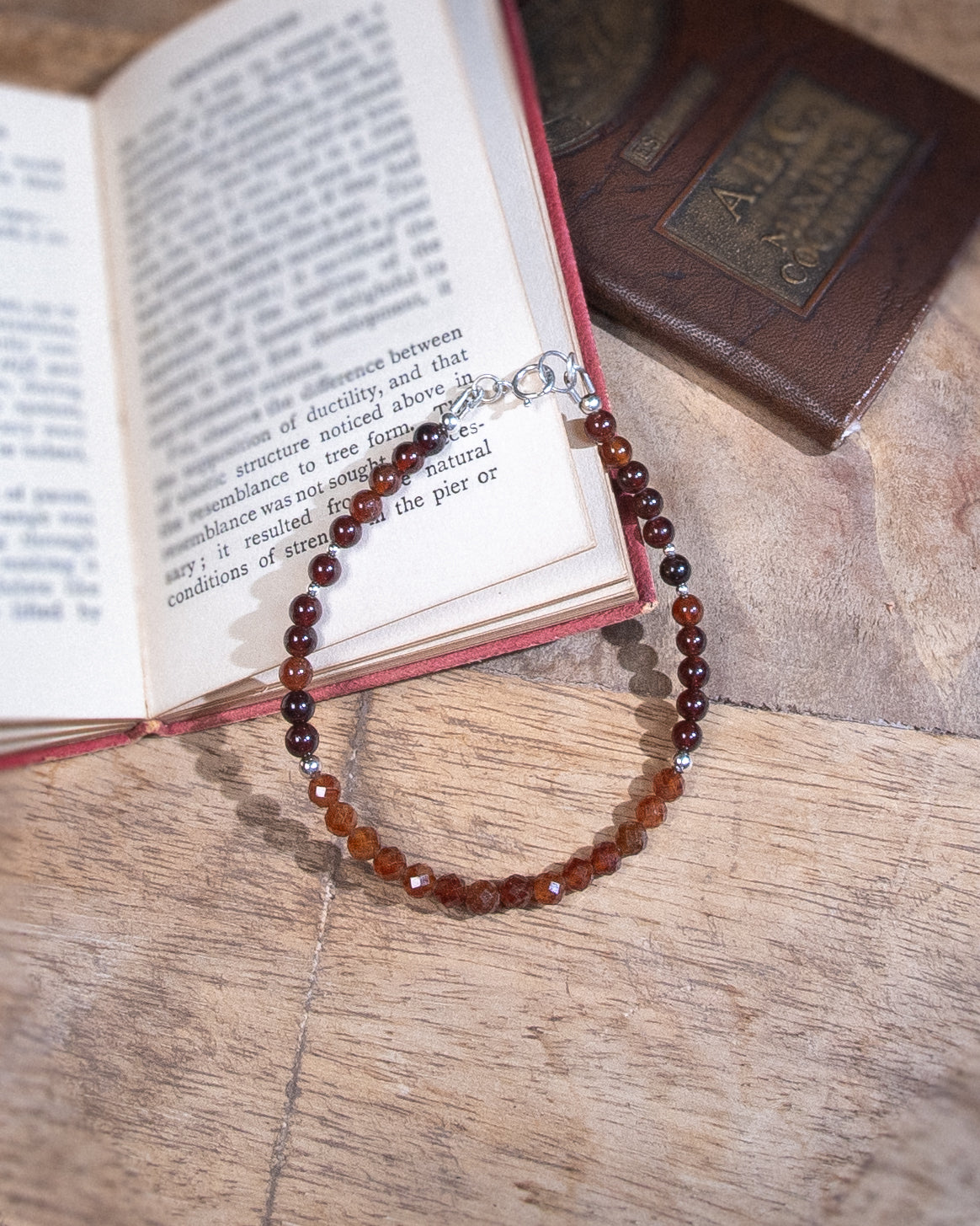 Spessartine Garnet (Gemstone bracelet with Sterling Silver detail)