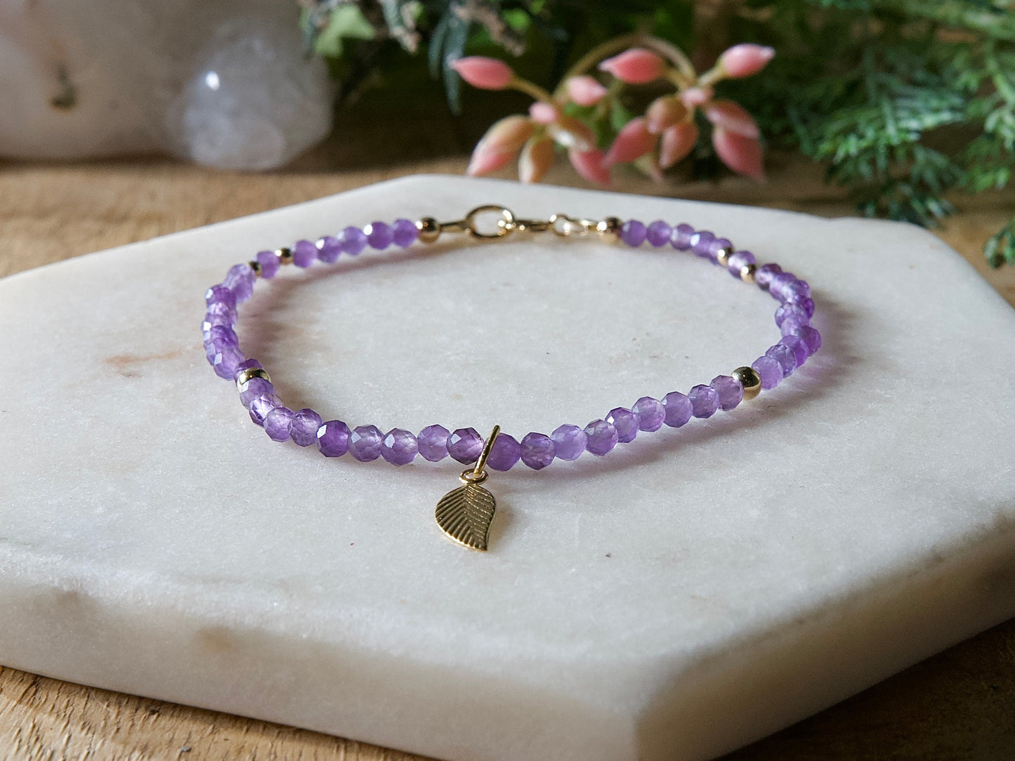 Genuine Natural Birthstone Gemstone Bracelet - Handcrafted Custom Jewelry - Choice of 24+ Stones