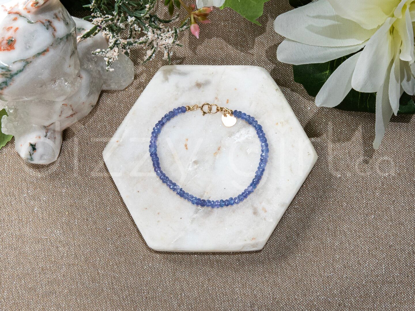 Tanzanite Bracelet with Charm (14k Gold Filled)