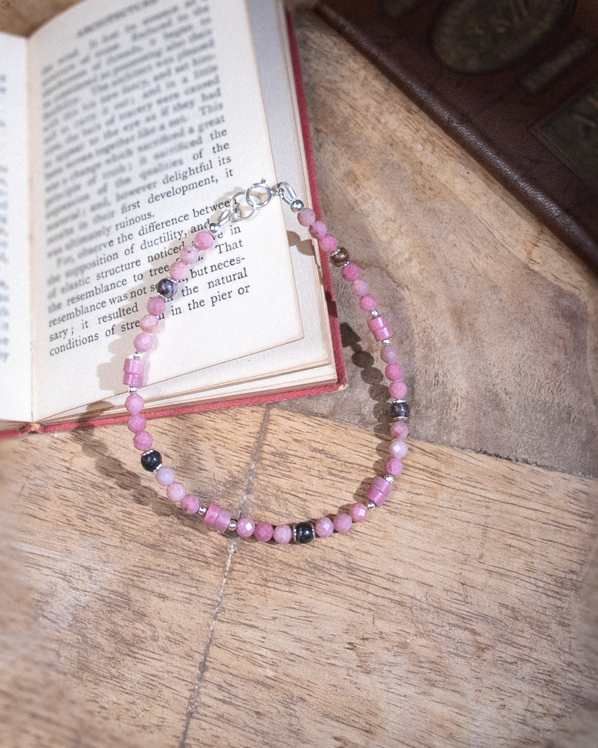 Rhodonite Bracelet with Sterling Silver Clasp