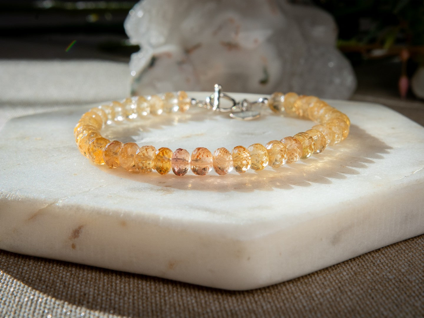 Imperial Topaz Bracelet with Toggle and Charm (Sterling Silver)