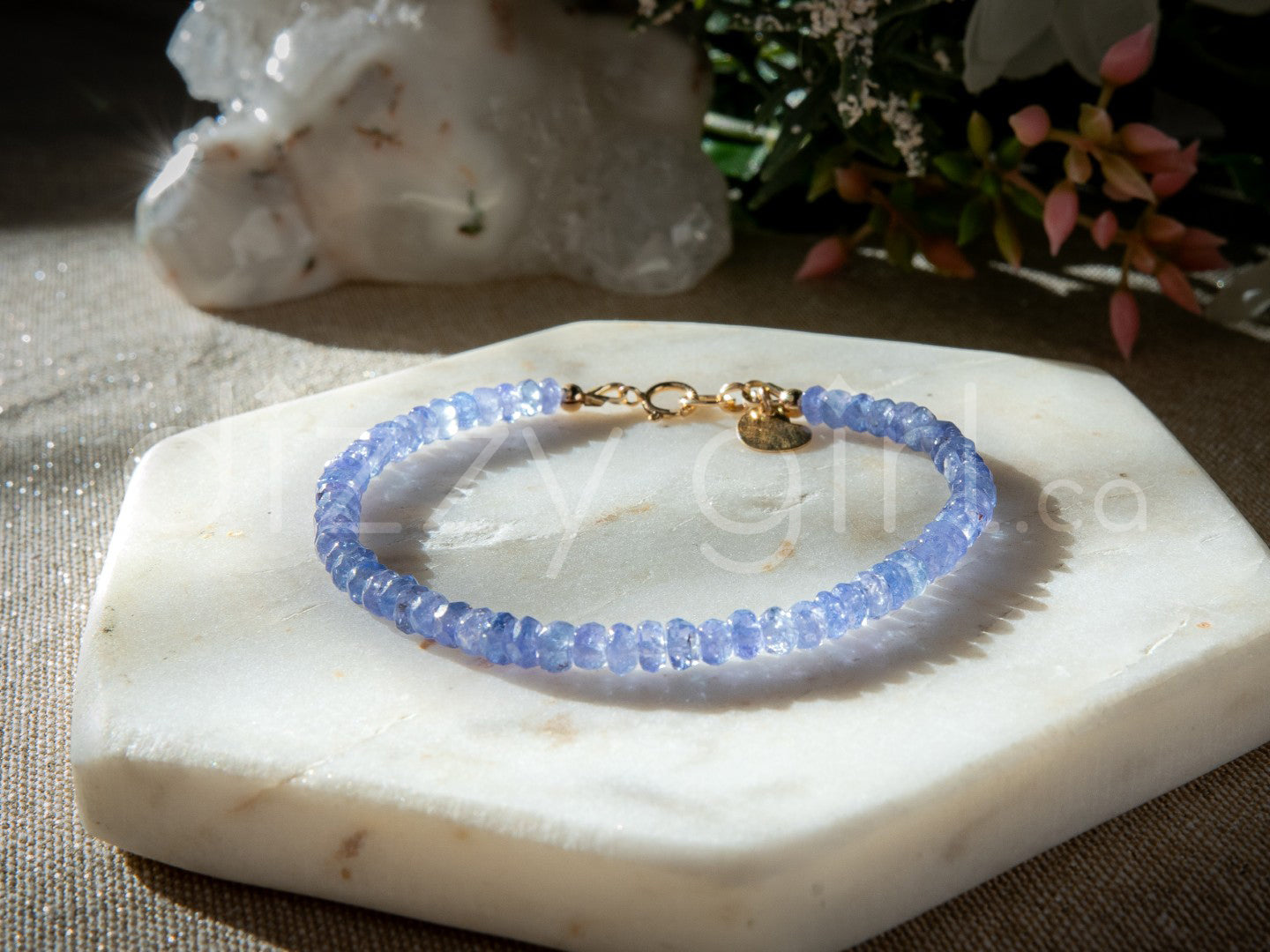 Tanzanite Bracelet with Charm (14k Gold Filled)