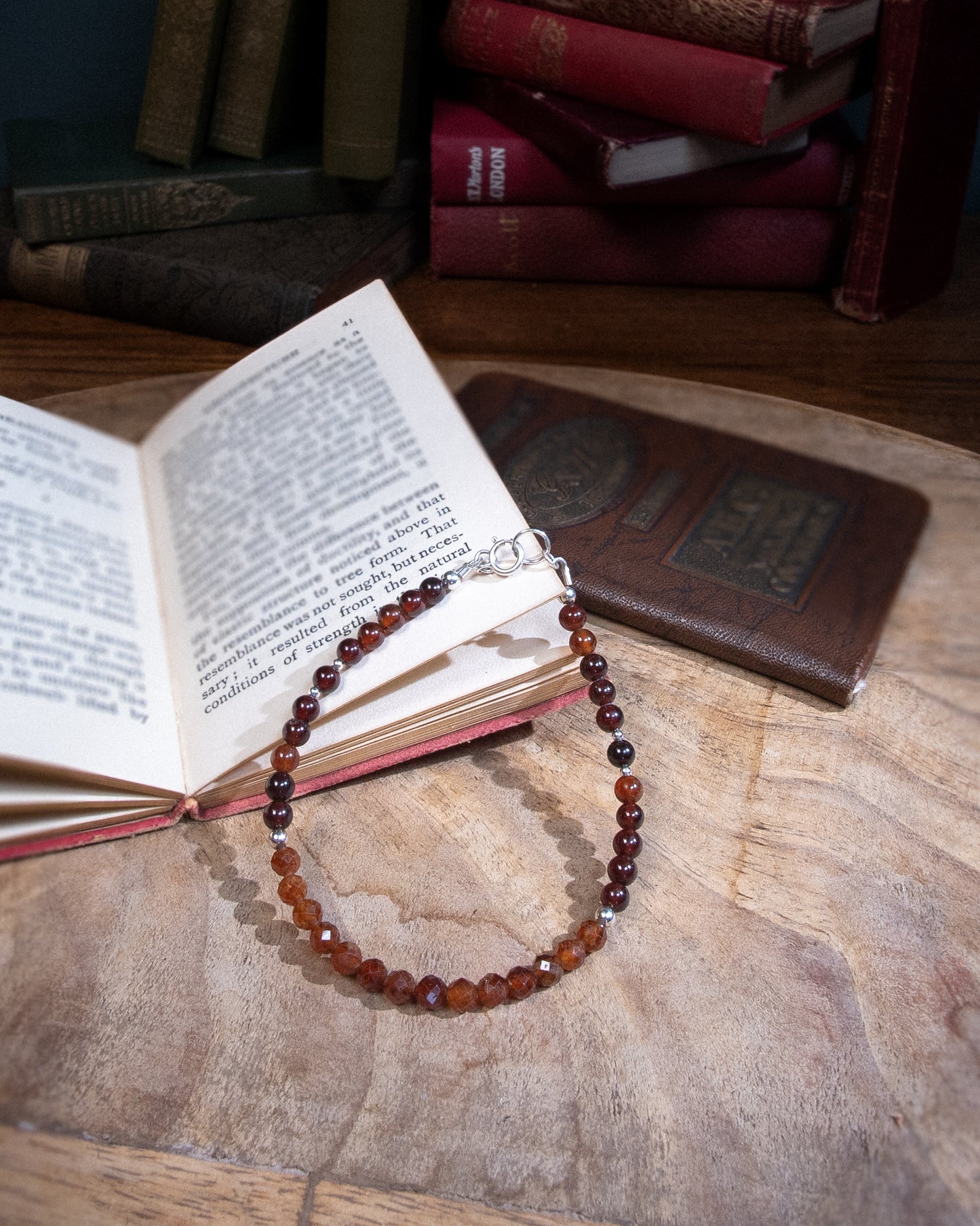 Spessartine Garnet (Gemstone bracelet with Sterling Silver detail)