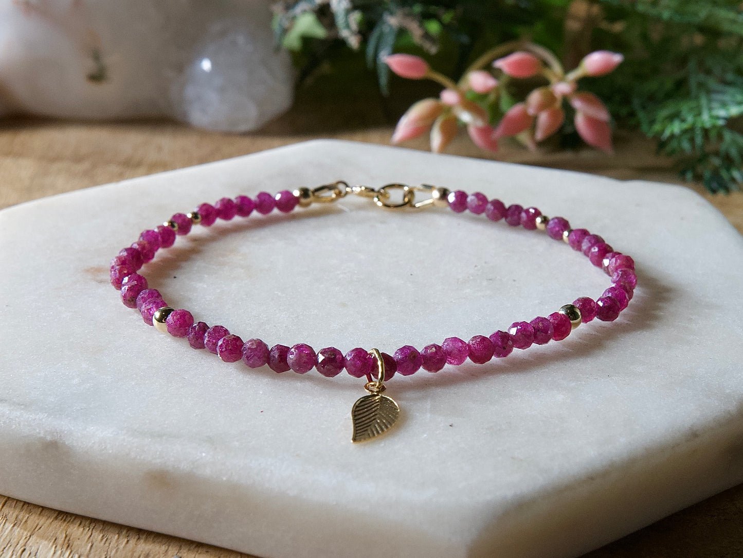 Genuine Natural Birthstone Gemstone Bracelet - Handcrafted Custom Jewelry - Choice of 24+ Stones