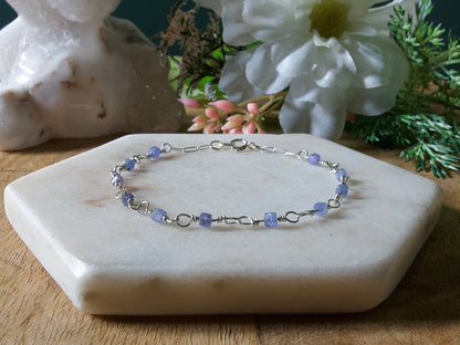 Personalized Birthstone Wire Link Bracelet (Pick Your Gemstone + Metal)