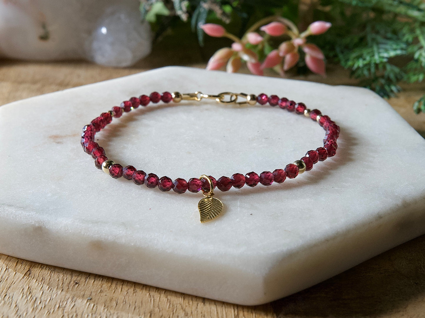 Genuine Natural Birthstone Gemstone Bracelet - Handcrafted Custom Jewelry - Choice of 24+ Stones