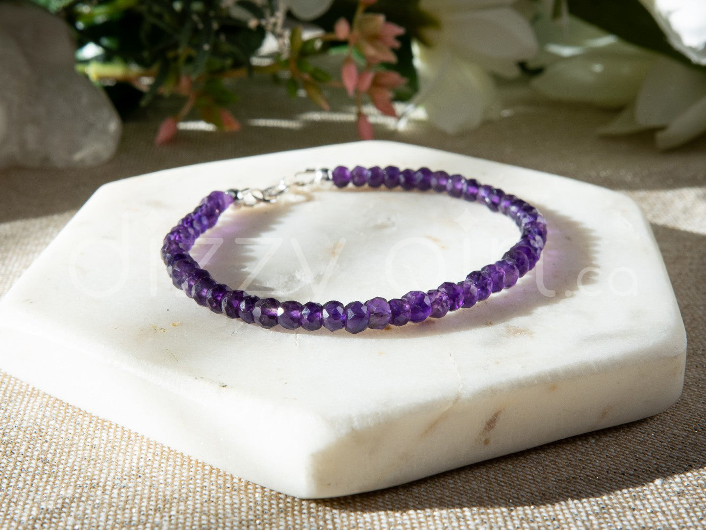 Amethyst Bracelet with Sterling Silver Clasp