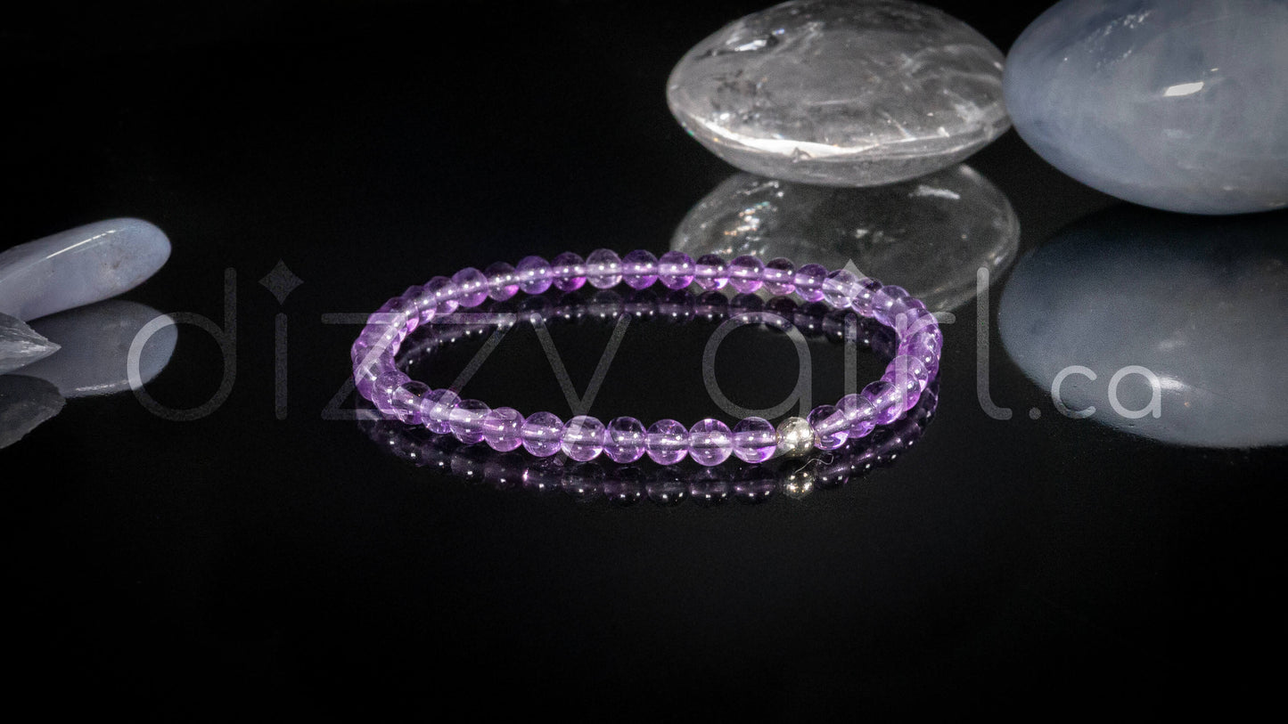 Amethyst with Sterling Silver Accent Bead