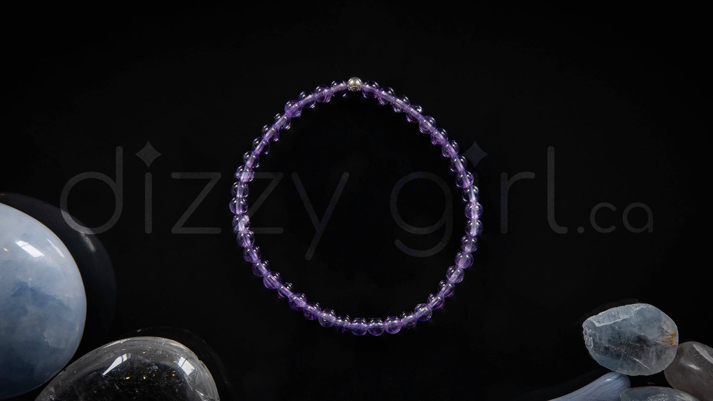 Amethyst with Sterling Silver Accent Bead