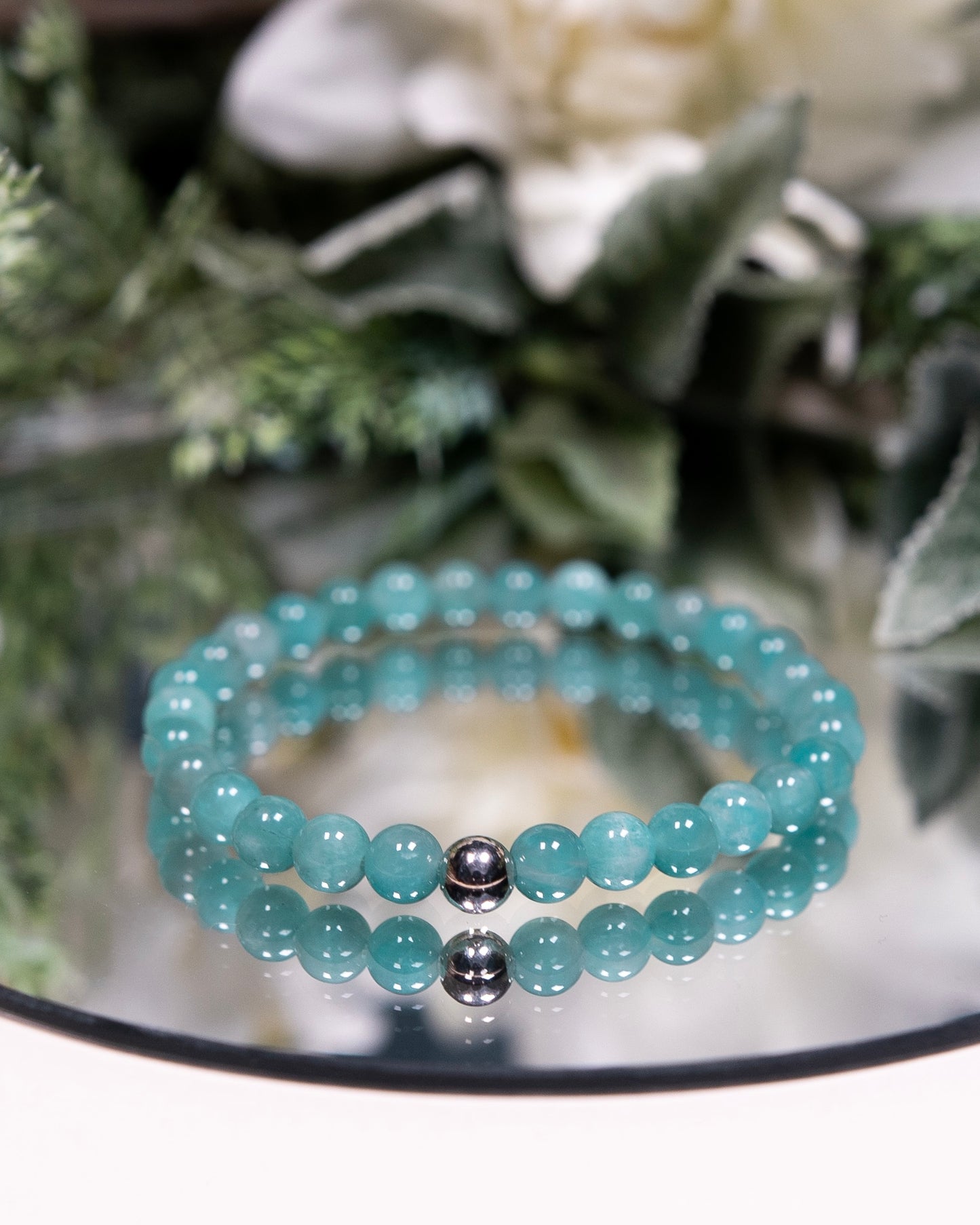 Peruvian Amazonite Bracelet with Sterling Silver Accent (Gemstone Bracelet)
