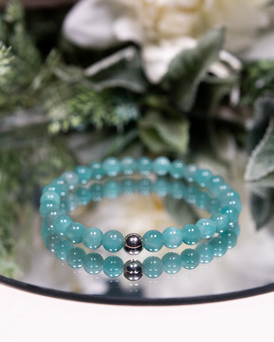 Peruvian Amazonite Bracelet with Sterling Silver Accent (Gemstone Bracelet)