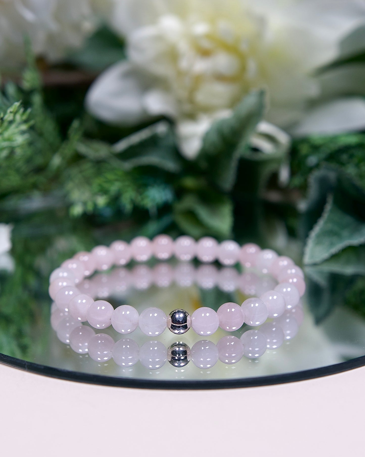 Madagascar Rose Quartz Bracelet with Sterling Silver Accent (Gemstone Bracelet)