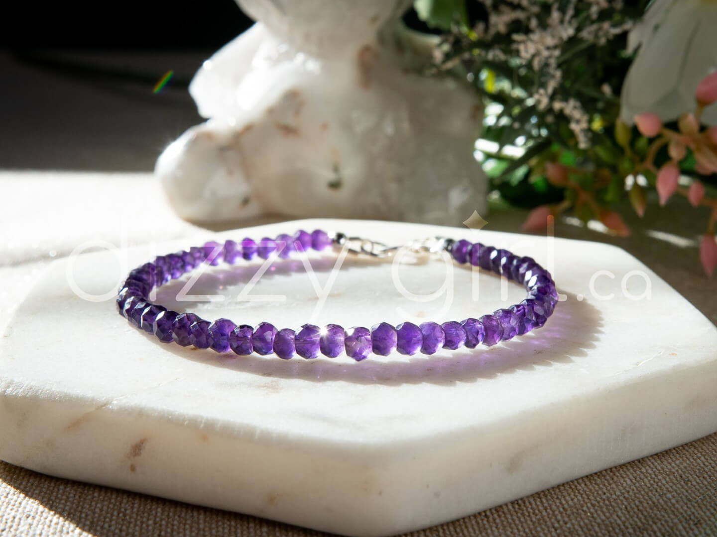 Amethyst Bracelet with Sterling Silver Clasp