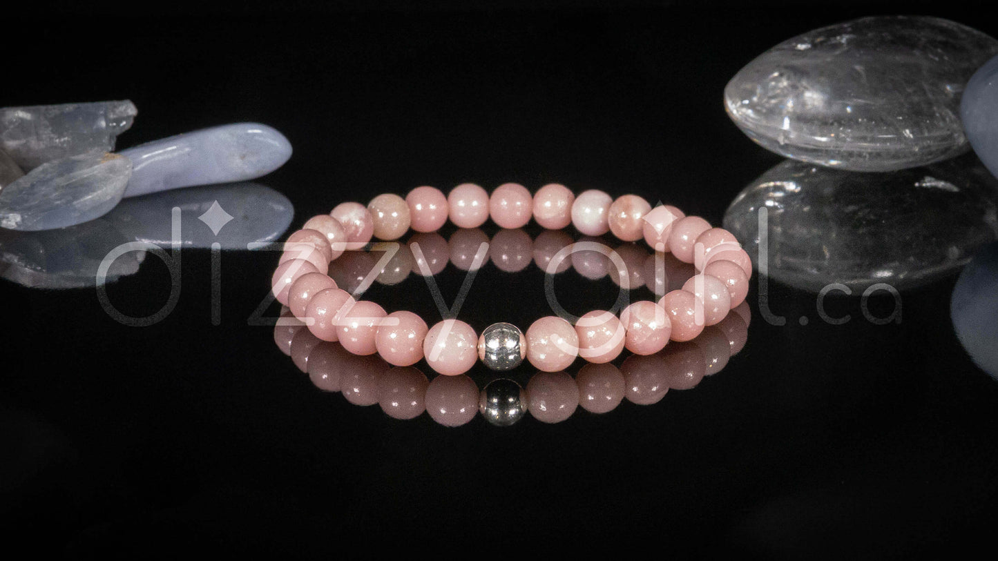 AAA Pink Opal with Sterling Silver Accent