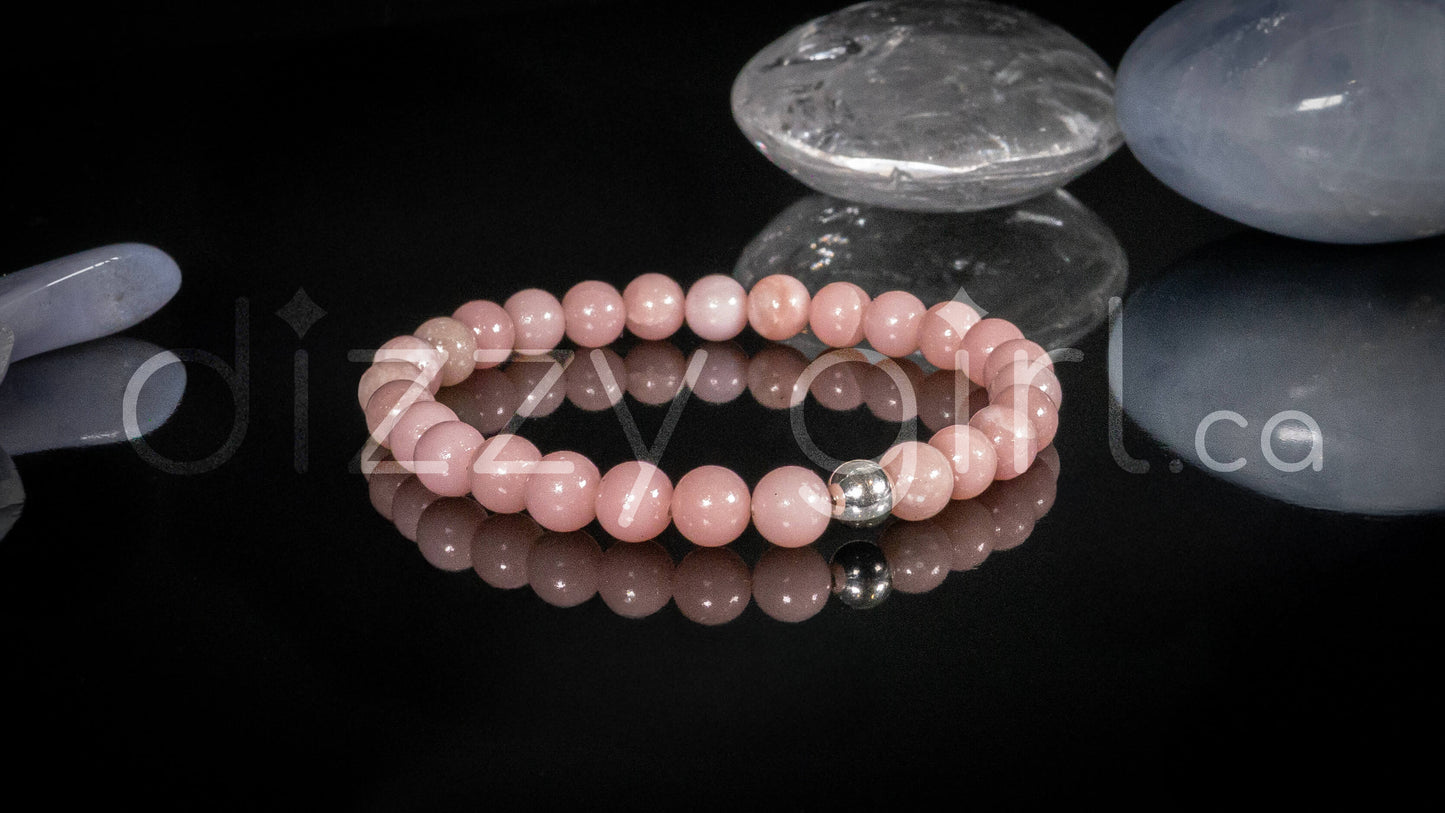 AAA Pink Opal with Sterling Silver Accent