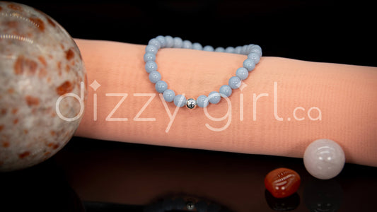 Angelite with Sterling Silver Accent Bead