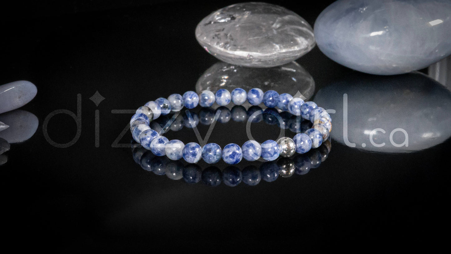Blue Spot Jasper with Sterling Silver Accent Bead