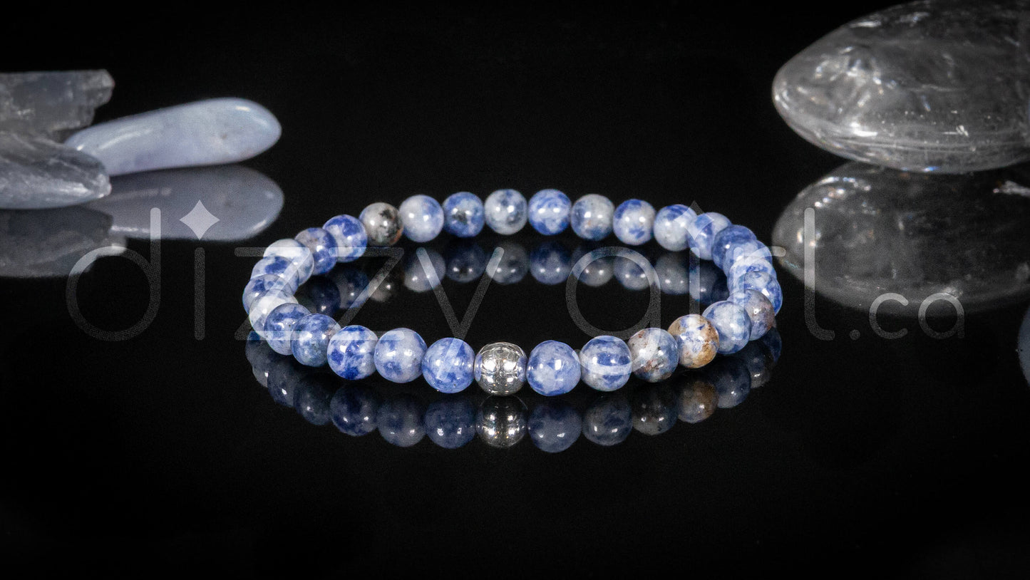 Blue Spot Jasper with Sterling Silver Accent Bead