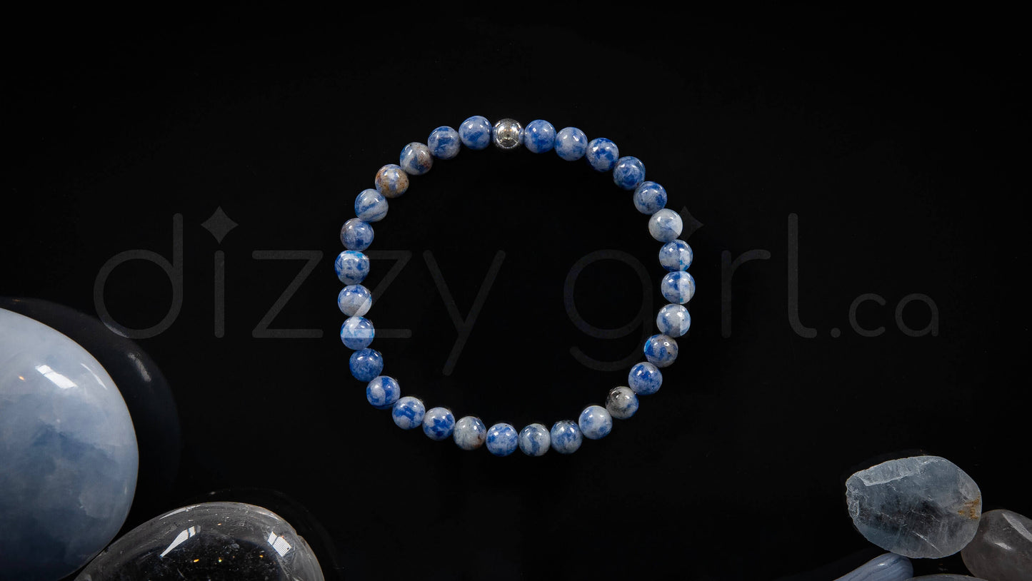 Blue Spot Jasper with Sterling Silver Accent Bead