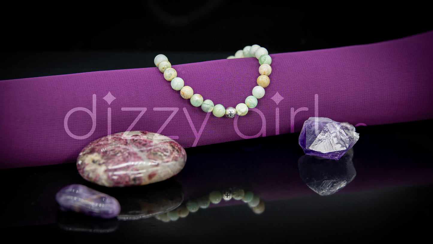 Green Agate with Sterling Silver Accent