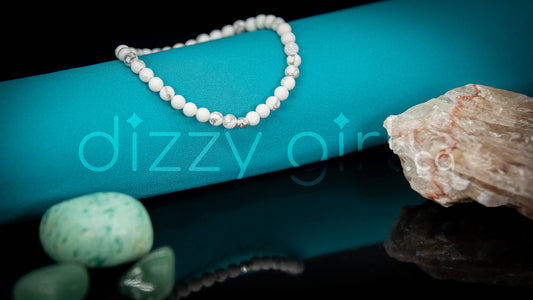 4mm Howlite with Sterling Silver Accent