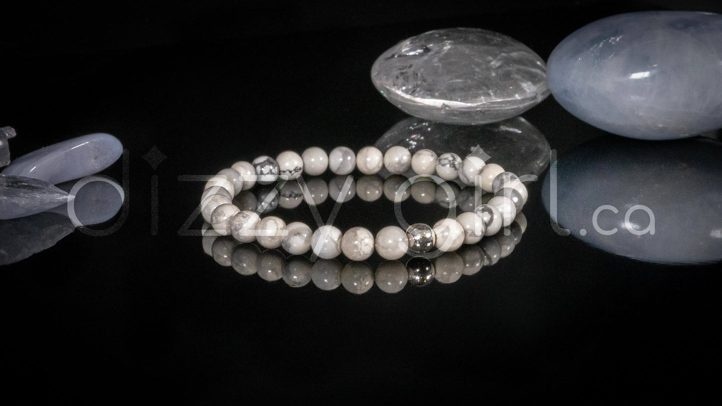 4mm Howlite with Sterling Silver Accent