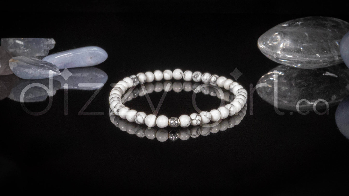 Howlite with Sterling Silver Accent