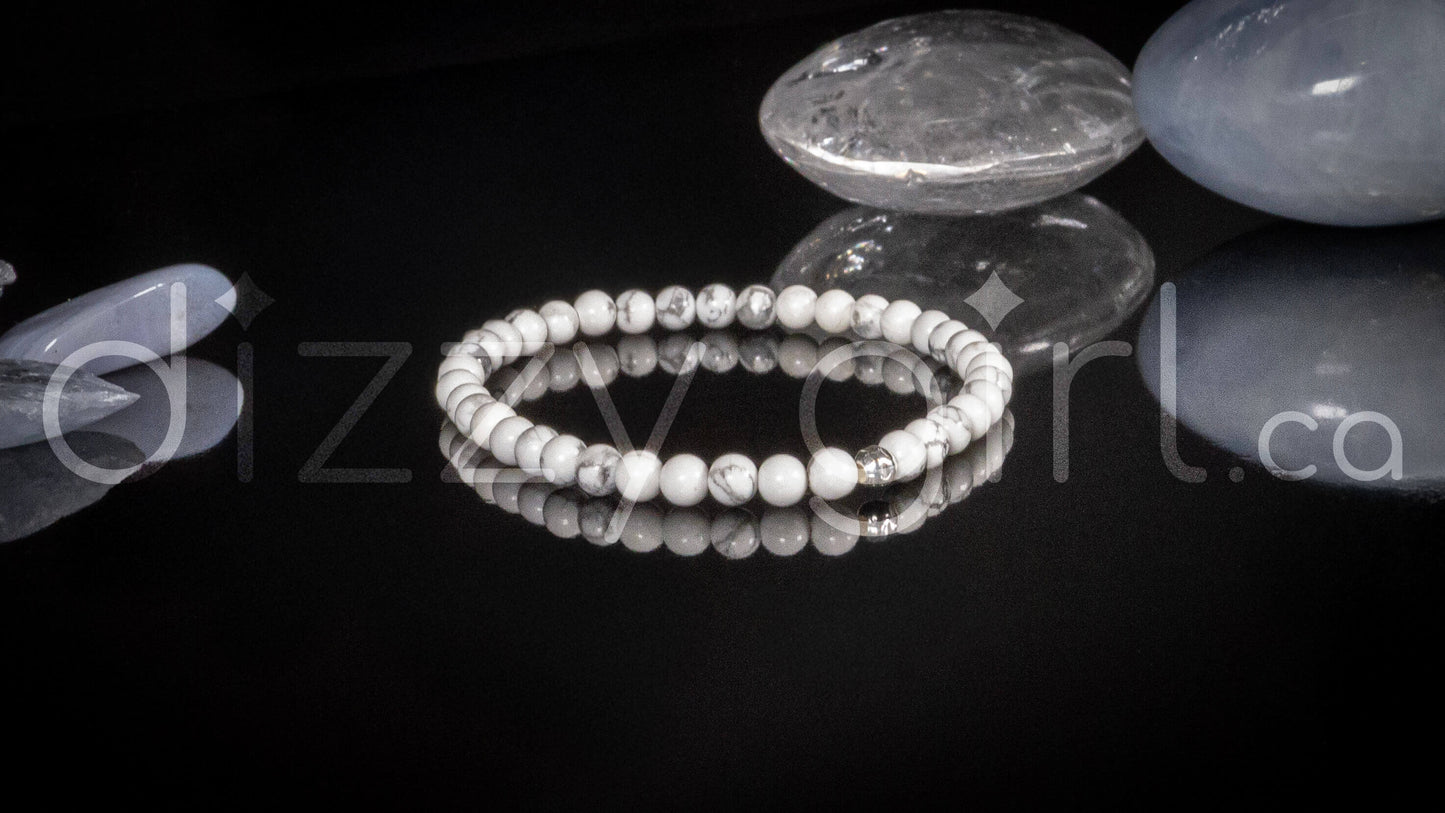 Howlite with Sterling Silver Accent