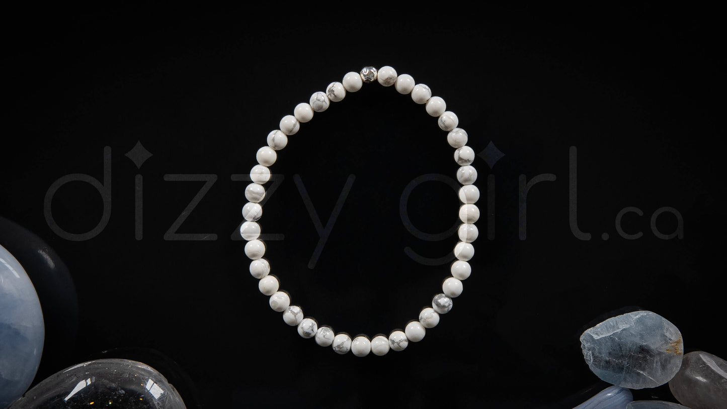 Howlite with Sterling Silver Accent