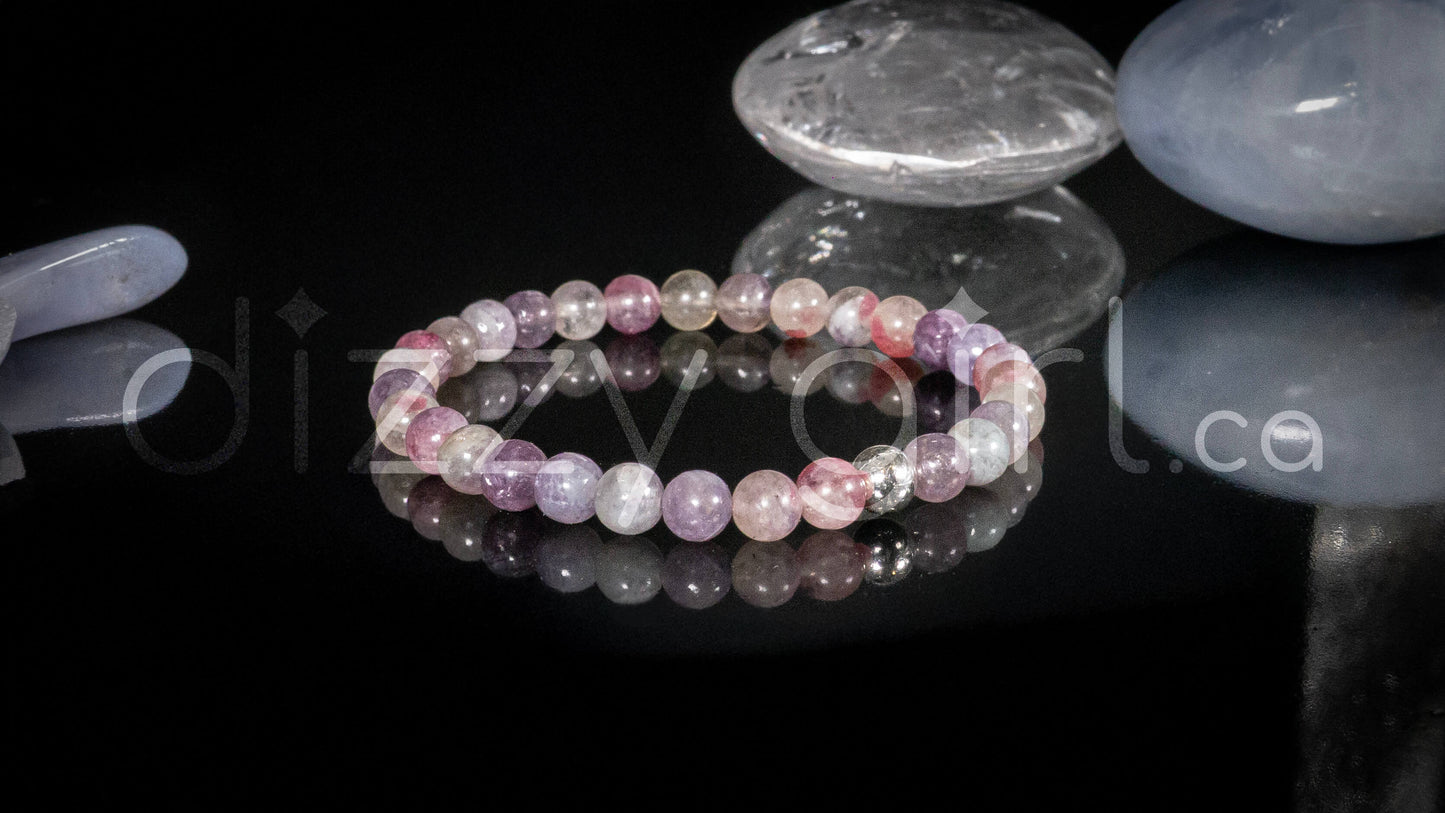 Lepidolite in Pink Tourmaline with Sterling Silver Accent