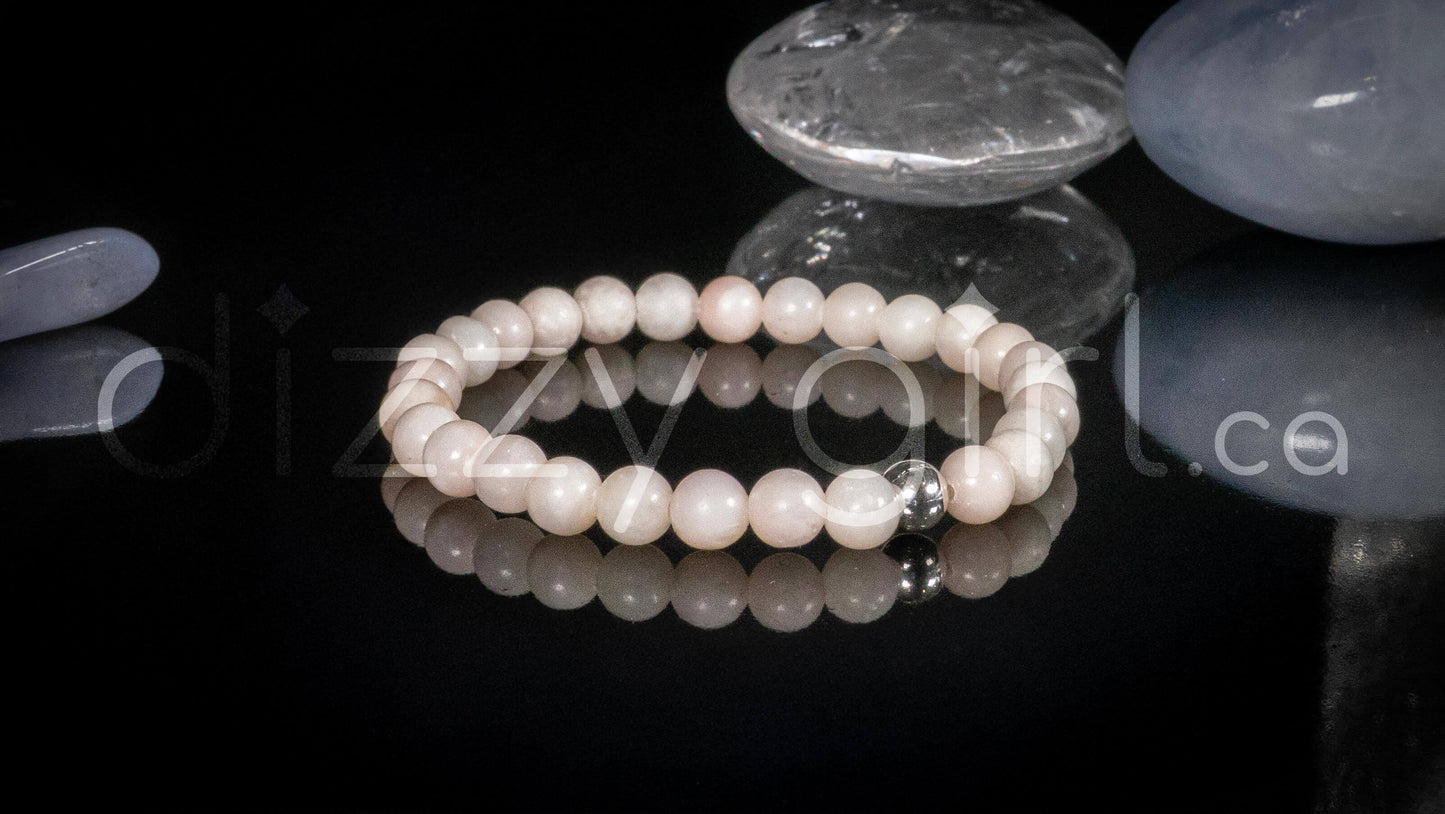 Pink Opal with Sterling Silver Accent