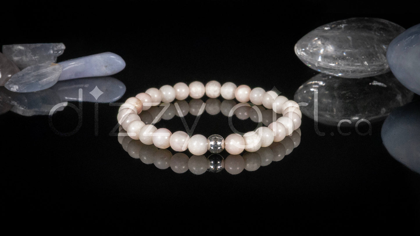 Pink Opal with Sterling Silver Accent