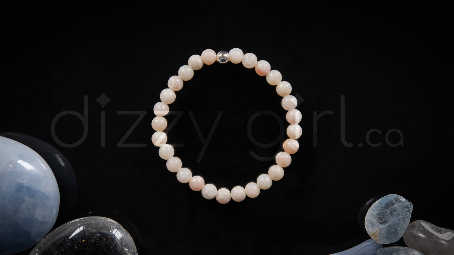 Pink Opal with Sterling Silver Accent