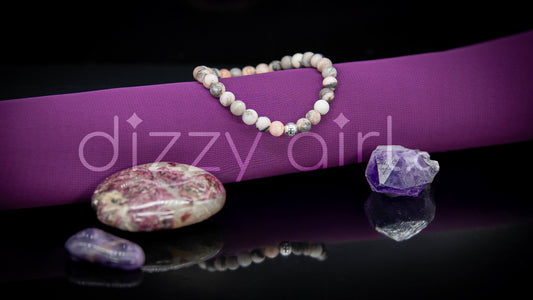 Pink Zebra Jasper with Sterling Silver Accent