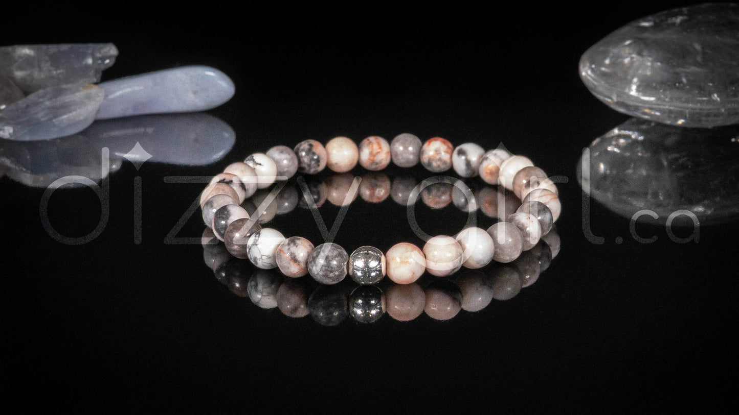 Pink Zebra Jasper with Sterling Silver Accent