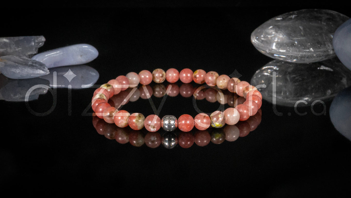 Plum Blossom Jasper with Sterling Silver Accent