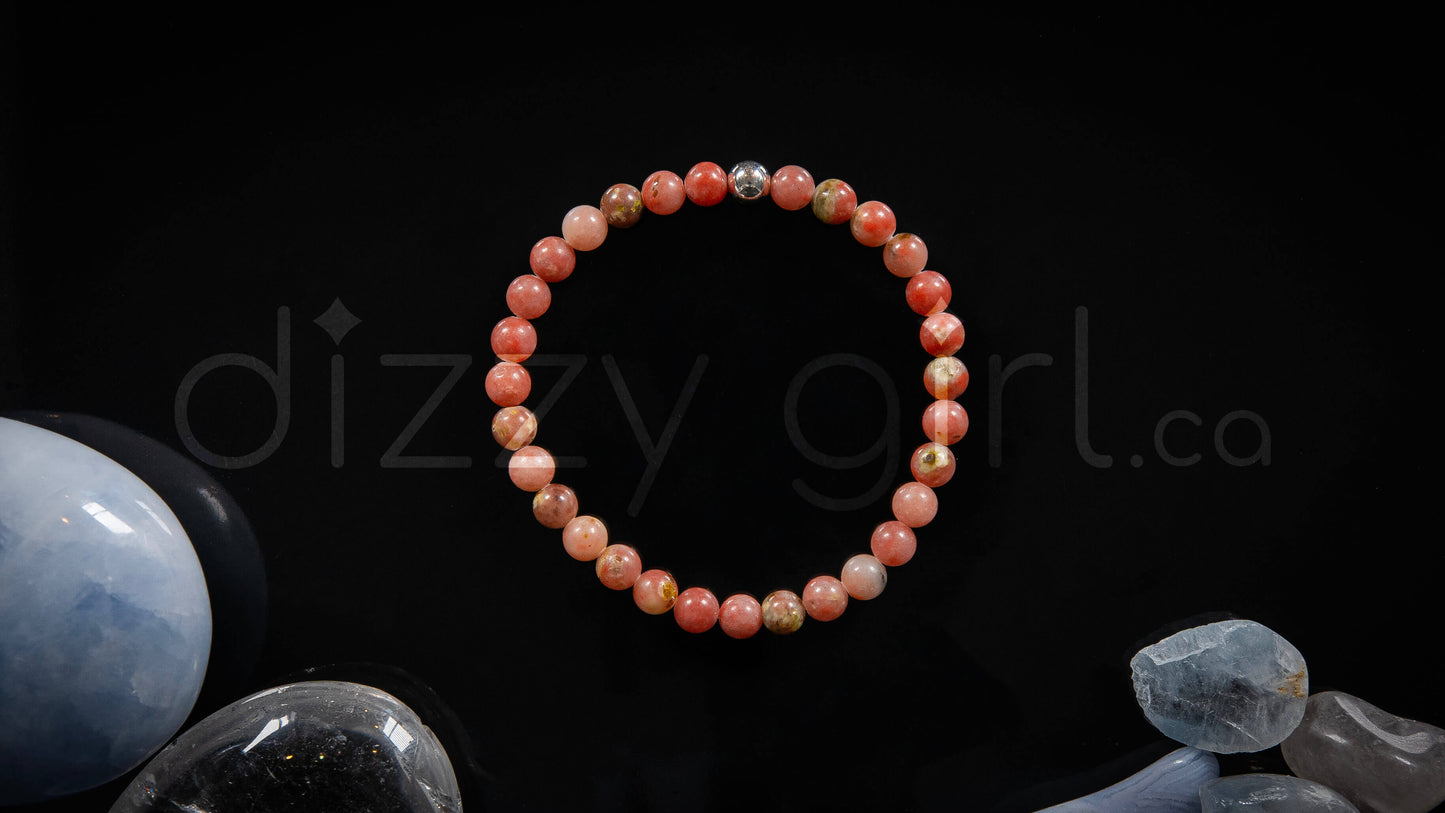 Plum Blossom Jasper with Sterling Silver Accent